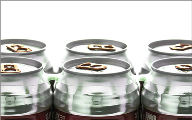 6-pack rings for beverage packaging on soda/beer cans